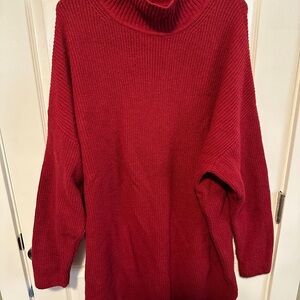 Women's GAP Red Turtleneck Sweater Dress